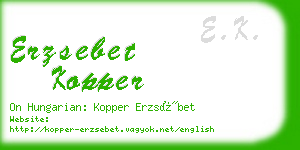 erzsebet kopper business card